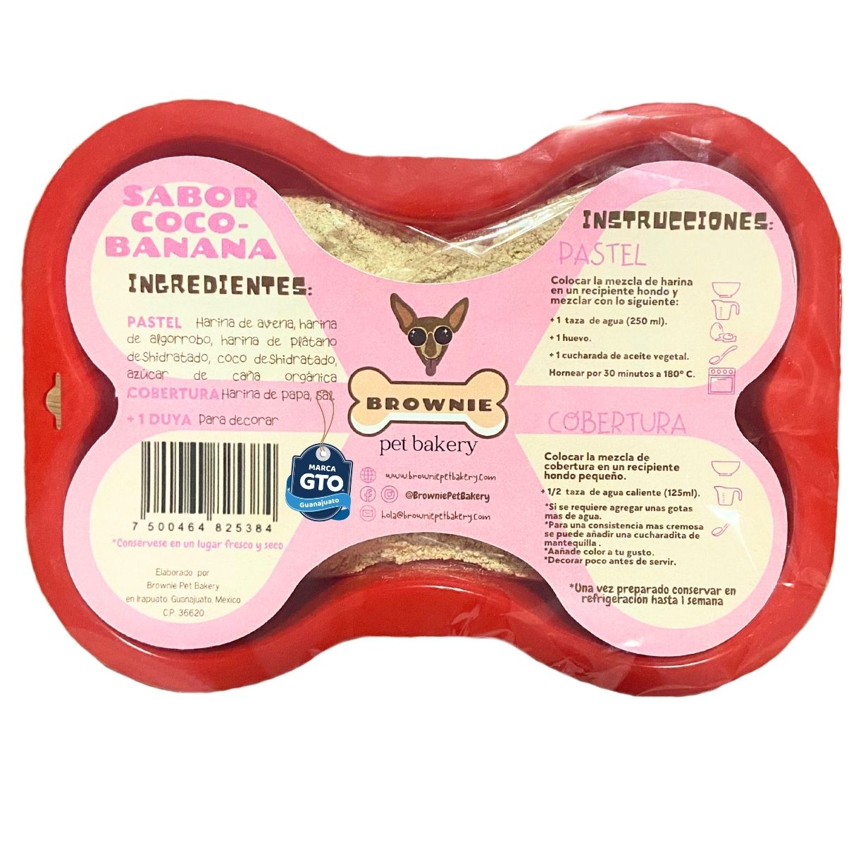 Molde y harina sabor coco-banana