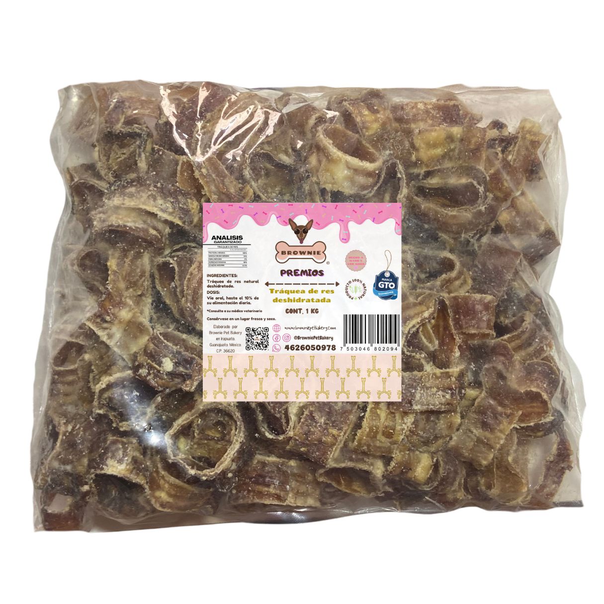 Traqueas de res deshidratadas 1 kg