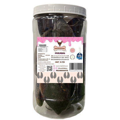 Pezuña de Res Natural para Perros | Snack Masticable de Larga Duración para Control de Ansiedad | Brownie