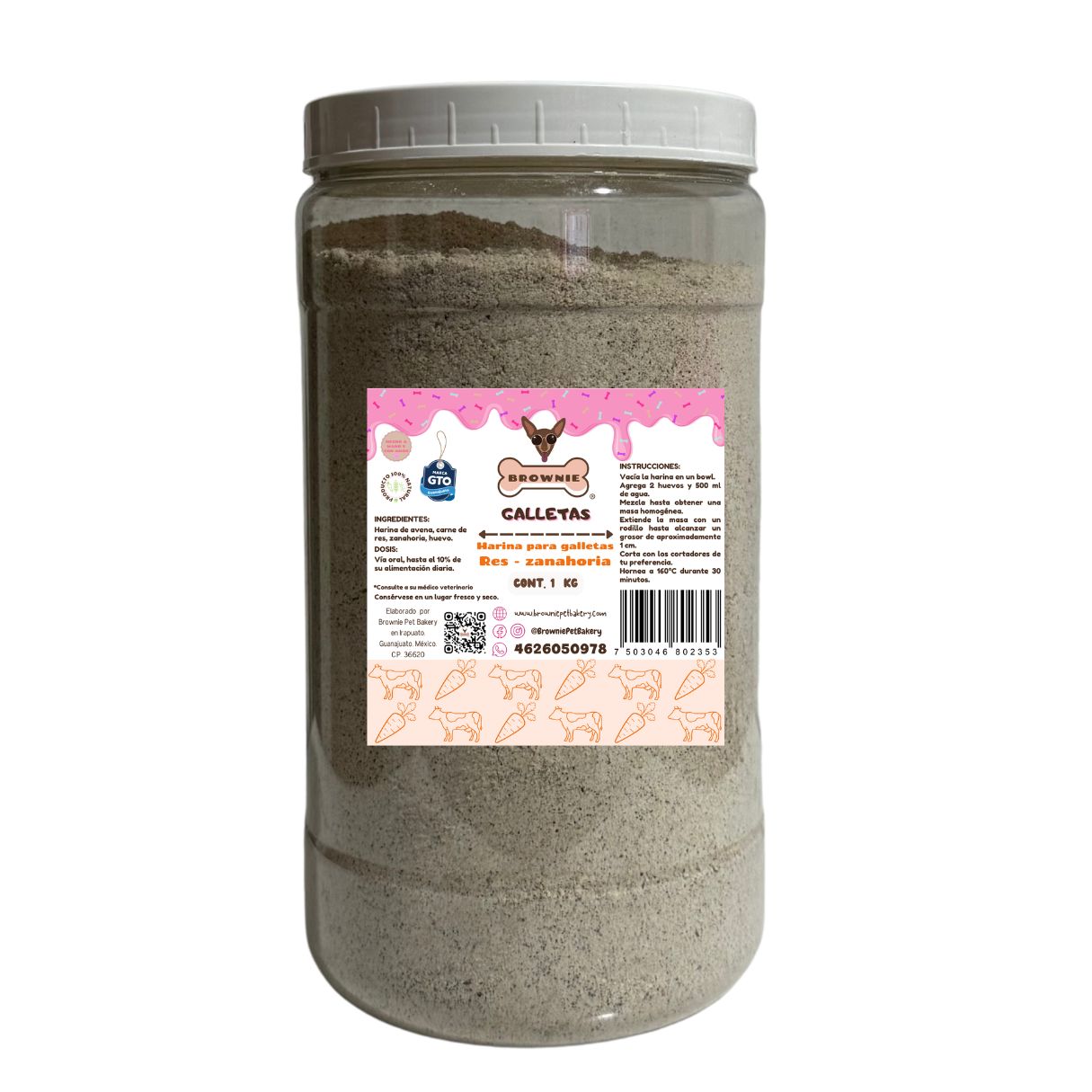 Harina para hacer galletas sabor res-zanahoria