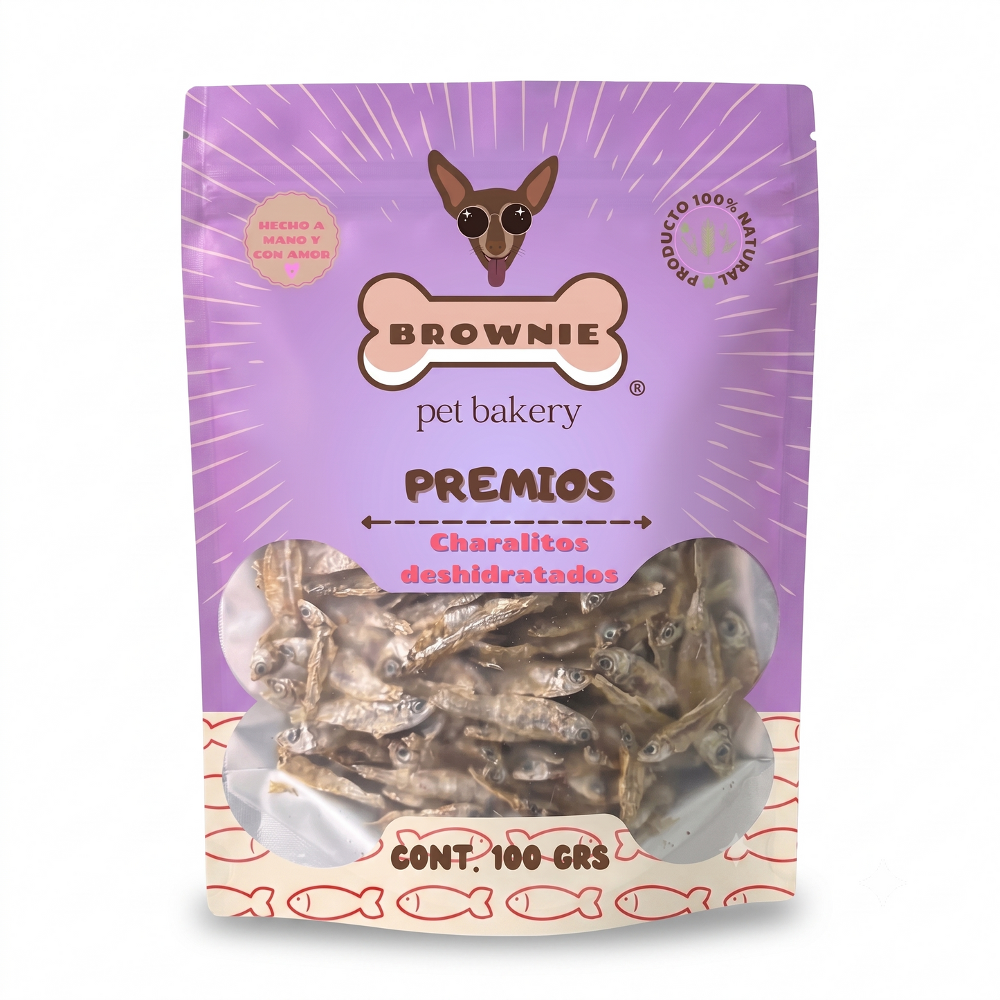 Charales Deshidratados Premium para Perros y Gatos | Snack Natural Rico en Omega 3 | Brownie