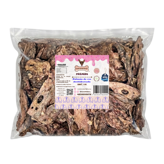 Pulmón de Res Deshidratado para Perros y Gatos | Premio Suave Ideal para Entrenamiento | Brownie