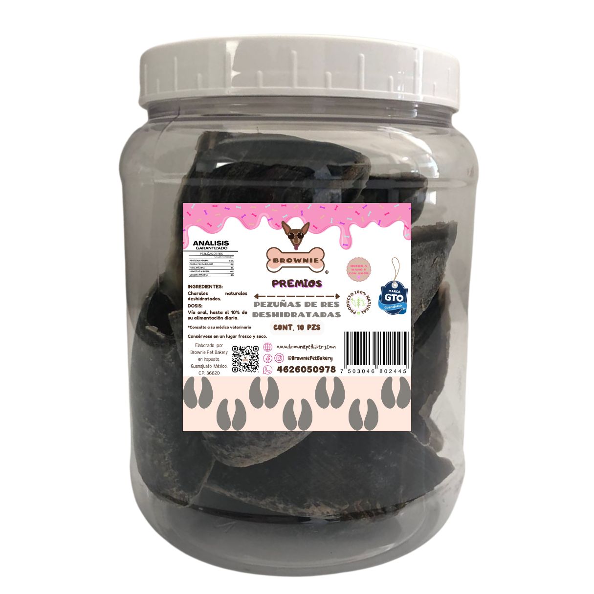 Pezuña de res deshidratada 10 piezas