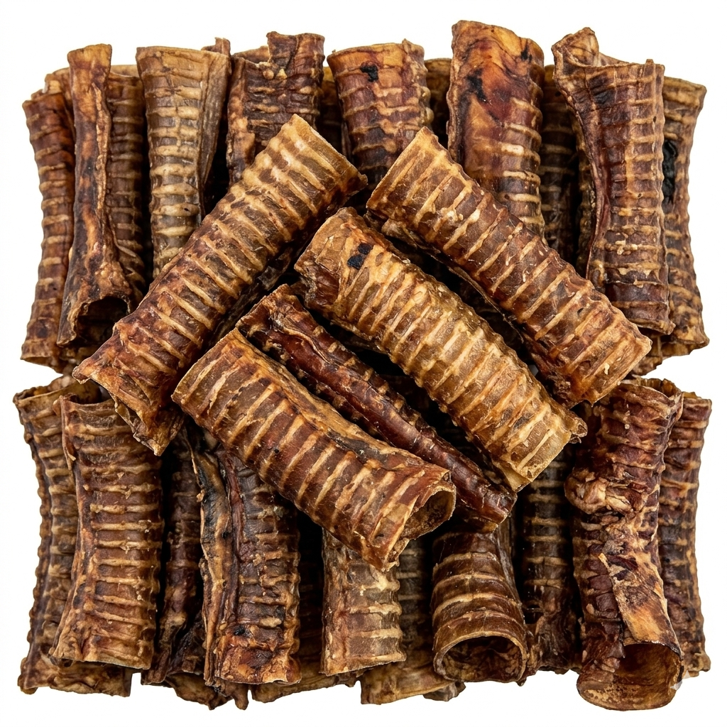 Tráqueas de Res Deshidratadas para Perros | Snack Masticable con Condroitina para Articulaciones | Brownie
