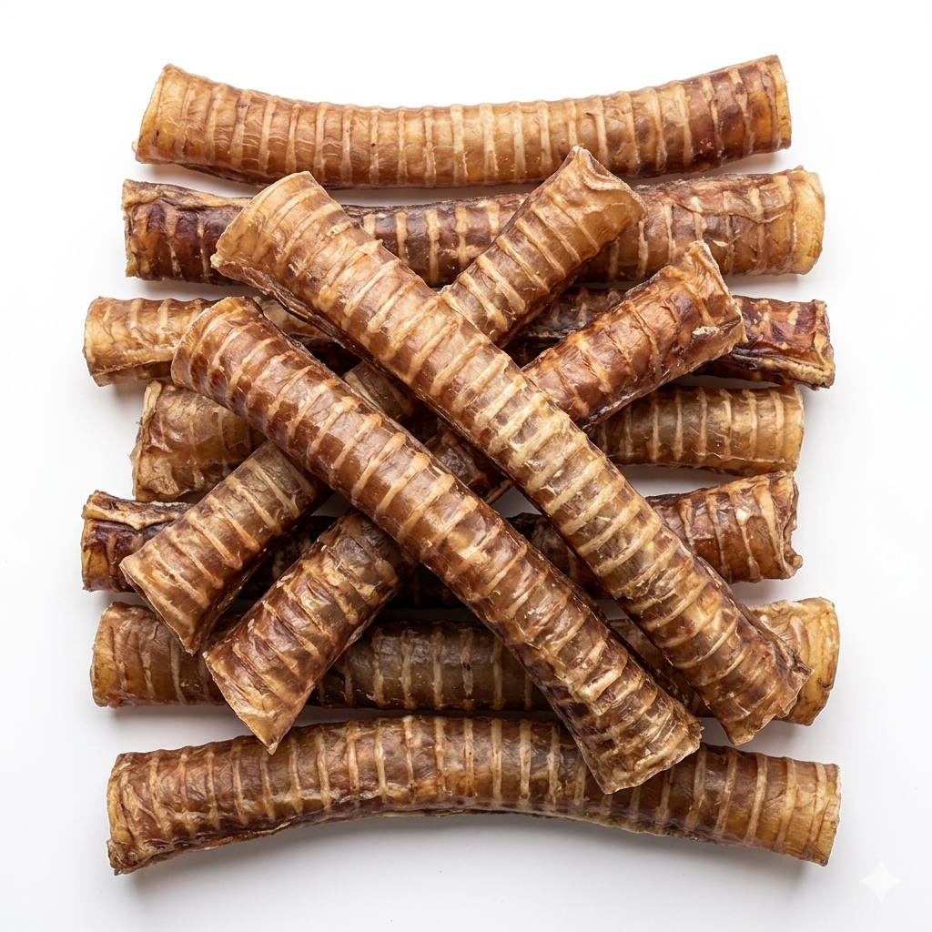 Tráqueas de Res Deshidratadas para Perros | Snack Masticable con Condroitina para Articulaciones | Brownie